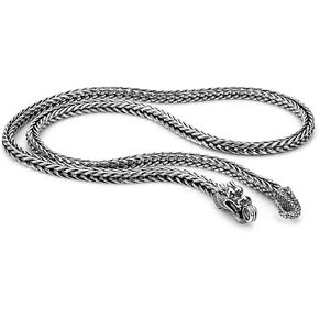 H&Beautimer Men 925 Sterling Silver Dragon Chain Necklace Fashion 5MM-20 22" 24" 26" Solid Thick squareLink Choker Boys Golden Jewelry Gift in Saudi Arabia