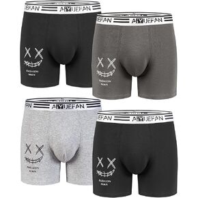 AIYUEFAN Men's Boxer Briefs Soft Breathable Cotton Mens Underwear Moisture-Wicking Comfortable Boxer Briefs for Men Multipack in Saudi Arabia