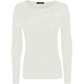 Loxdonz Girls Plain Long Sleeve Scoop Neck T-Shirt Top Kids Basic Stretchy Top