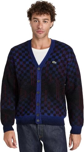 Lacoste Men's Relaxed Fit Long Sleeve Button Down Cardigan Sweater in Saudi Arabia