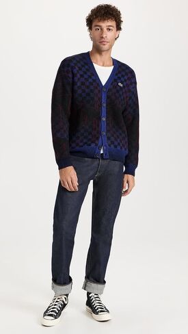 Lacoste Men's Relaxed Fit Long Sleeve Button Down Cardigan Sweater in Saudi Arabia