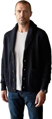 Velvet by Graham & Spencer mens Velvet Men's Teddy Long Sleeve Cardigan Sweater, Navy, Large US in Saudi Arabia