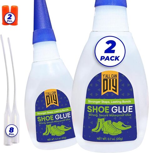 2 قطعة × 0.7 أونصة. (20 جم) لاصق لإصلاح الأحذية والأحذية شديدة التحمل - غراء تثبيت نعل شفاف مقاوم للماء للجلد والمطاط ونعال الأحذية الرياضية. محفظة وحزام وحقيبة يد وأكثر من ذلك in Kuwait