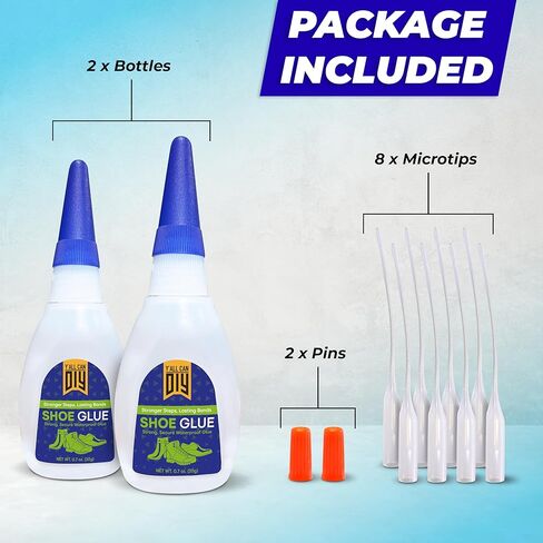 2 قطعة × 0.7 أونصة. (20 جم) لاصق لإصلاح الأحذية والأحذية شديدة التحمل - غراء تثبيت نعل شفاف مقاوم للماء للجلد والمطاط ونعال الأحذية الرياضية. محفظة وحزام وحقيبة يد وأكثر من ذلك in Kuwait