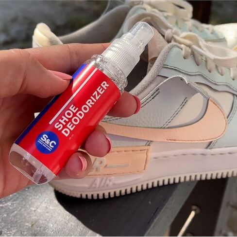 Premium Sneaker Cleaning Kit - 6 Oz. Shoe Cleaner, 1.4 Oz. Shoe Deodorizer Spray, Soft & Hard Bristle Shoe Brushes - Shoe Cleaner for White Sneakers, Nubuck, Suede, Canvas, Leather, Red, 123 in Kuwait