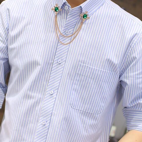 Shuxy 3 قطع الرجال بروش سلسلة معلقة بروش أخضر أزرق أحمر حجر الصليب كريستال شرابة سلسلة بروش بدلة بروش معدنية مسمار طية صدر السترة دبوس خمر حجر الراين دبوس الصدر دبوس بروش الزفاف، الذهب in Kuwait