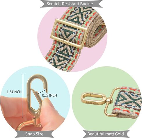 BOMANO Purse Crossbody Handbag Long Strap Adjustable Wide Replacement Embroidered Guitar Shoulder Straps for Women in Kuwait