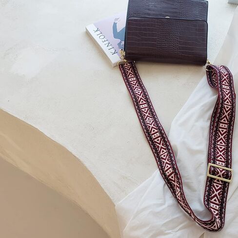 BOMANO Purse Crossbody Handbag Long Strap Adjustable Wide Replacement Embroidered Guitar Shoulder Straps for Women in Kuwait