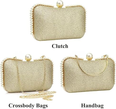 YYW Clutch Purse for Women Pearls Evening handbag Wedding Party Purse Shoulder Bag in Saudi Arabia