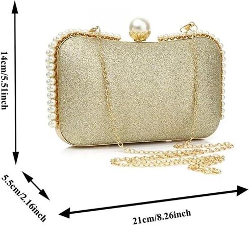 YYW Clutch Purse for Women Pearls Evening handbag Wedding Party Purse Shoulder Bag in Saudi Arabia