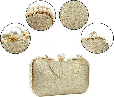 YYW Clutch Purse for Women Pearls Evening handbag Wedding Party Purse Shoulder Bag in Saudi Arabia