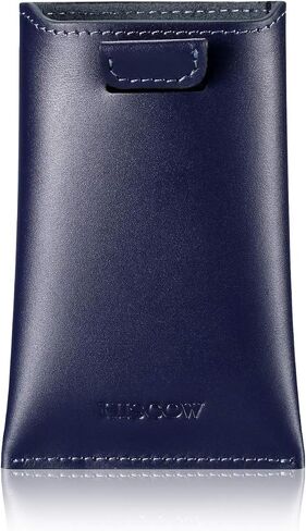 HISCOW Business Card Holder with Flap for Dispensing Cards - Italian Calfskin (Black) in Saudi Arabia