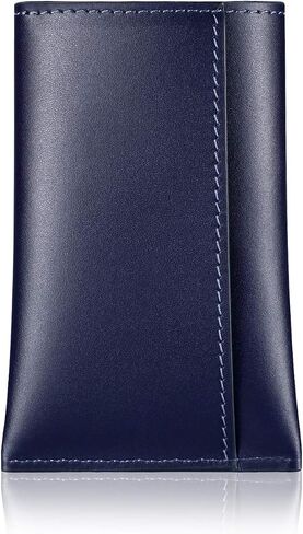 HISCOW Business Card Holder with Flap for Dispensing Cards - Italian Calfskin (Black) in Saudi Arabia