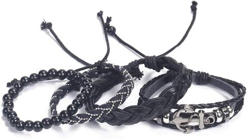 SBI مجوهرات جلدية التفاف سوار المرأة مرساة ريشة سيرفر الصداقة عين الشر الدفة مضفر بوهو الكفة عيد ميلاد الذكرى عيد الميلاد الأسرة in Kuwait