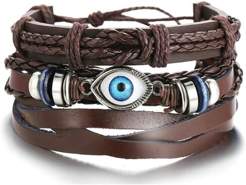 SBI مجوهرات جلدية التفاف سوار المرأة مرساة ريشة سيرفر الصداقة عين الشر الدفة مضفر بوهو الكفة عيد ميلاد الذكرى عيد الميلاد الأسرة in Kuwait