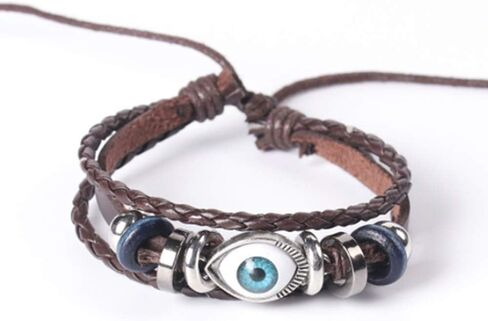 SBI مجوهرات جلدية التفاف سوار المرأة مرساة ريشة سيرفر الصداقة عين الشر الدفة مضفر بوهو الكفة عيد ميلاد الذكرى عيد الميلاد الأسرة in Kuwait