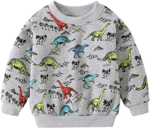 سويت شيرت صوف ديناصور للأطفال الصغار من SUPFANS، بلوفر تي ريكس برقبة دائرية in Kuwait