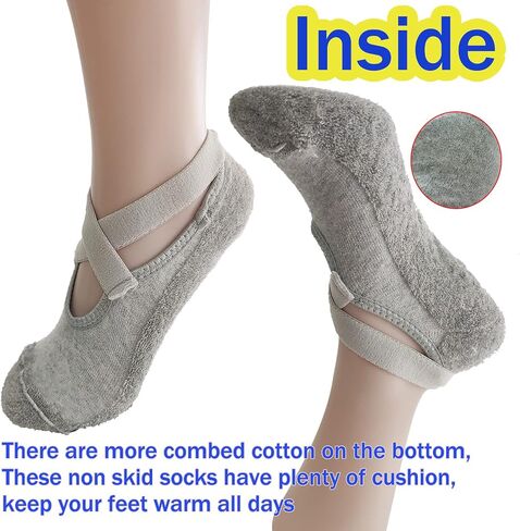 2 Pairs Yoga Socks Pilates Socks Non Slip Grip Socks for Women Pilates Ballet Barefoot Workout Non Slip Socks with Straps in Saudi Arabia