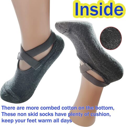 2 Pairs Yoga Socks Pilates Socks Non Slip Grip Socks for Women Pilates Ballet Barefoot Workout Non Slip Socks with Straps in Saudi Arabia