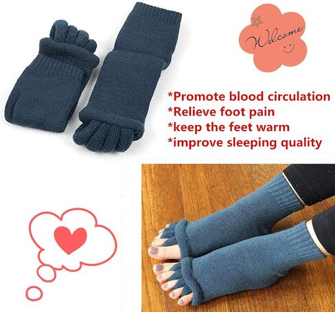 LuckyMoon Toe Separator Socks with Bunion Pads, Foot Alignment Socks Bunion Toe Socks Bunion Pads Corrector Yoga Socks Toeless Socks for Wome in Saudi Arabia
