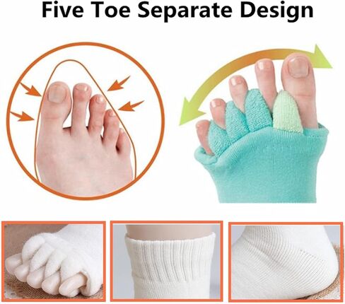 LuckyMoon Toe Separator Socks with Bunion Pads, Foot Alignment Socks Bunion Toe Socks Bunion Pads Corrector Yoga Socks Toeless Socks for Wome in Saudi Arabia