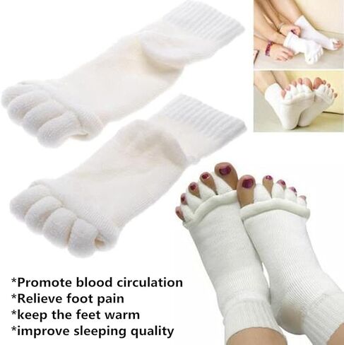 جوارب LuckyMoon لفصل أصابع القدم مع وسادات للأورام، جوارب لمحاذاة القدم، جوارب لأصابع القدم، وسادات للأورام، جوارب يوجا مصححة للنساء in Kuwait