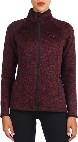 fit space Women's Snowflake Cardigan Sweater Jacket Fleece Lined Long Sleeve Lightweight Full Zip Midlayer in Saudi Arabia