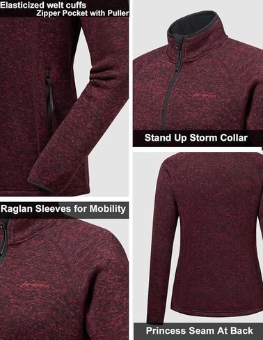 fit space Women's Snowflake Cardigan Sweater Jacket Fleece Lined Long Sleeve Lightweight Full Zip Midlayer in Saudi Arabia