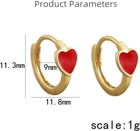Cute Enamel Heart Hoop Earrings for Women Girls 925 Sterling Silver 14k Gold Plated Hypoallergenic Lovely Small Hoops Huggie Hoops Cartilage Piercing Jewelry Minimalist Dainty Gifts for Birthday Valentine in Saudi Arabia