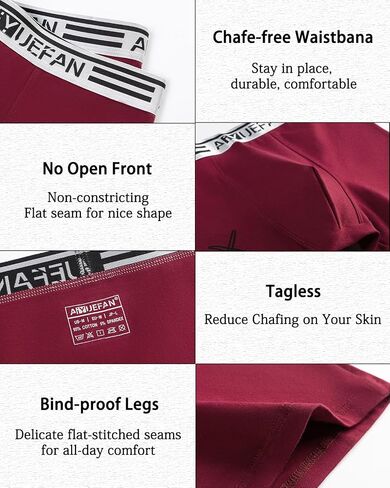AIYUEFAN Men's Boxer Briefs Soft Breathable Cotton Mens Underwear Moisture-Wicking Comfortable Boxer Briefs for Men Multipack in Saudi Arabia