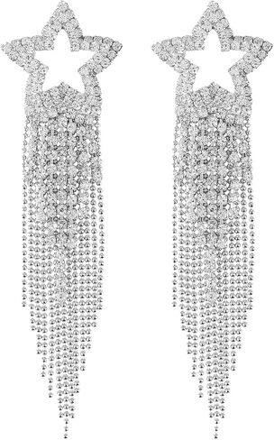 GELVTIC Chunky Gold Hoop Earrings Silver Teardrop Earrings for Women Water Drop Earrings Dupes Lightweight Dangling Earrings Rhinestone Crystal Dangle Earrings Cubic Zirconia Earrings Wedding Bridal Bridesmaids Fashion Valentine's Day Christmas Jewelry Gi in Saudi Arabia