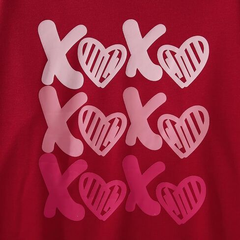 KEKEMI Women Valentine's Day Sweatshirt Retro XOXO Graphic Sweater Simple Heart Printed Shirt Casual Long Sleeve Pullover Top in Saudi Arabia