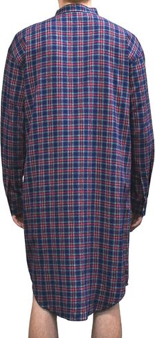Lee Valley Men's Genuine Irish Cotton Flannel Nightshirt (LV28 Purple Navy Tartan,Medium) in Kuwait