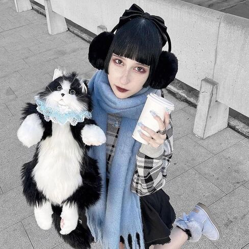 Chongker Stuffed Realistic Cat Plush Backpack - Animal Purse for Kids Cute and Soft Stuffed Animal Backpack with Adjustable Straps in Kuwait