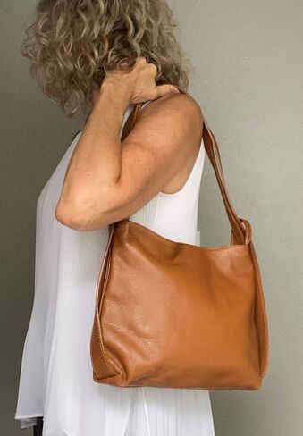 LaGaksta Bria Convertible Leather Backpack Purse - Casual Travel Shoulder Bag (Cognac Tan) in Kuwait