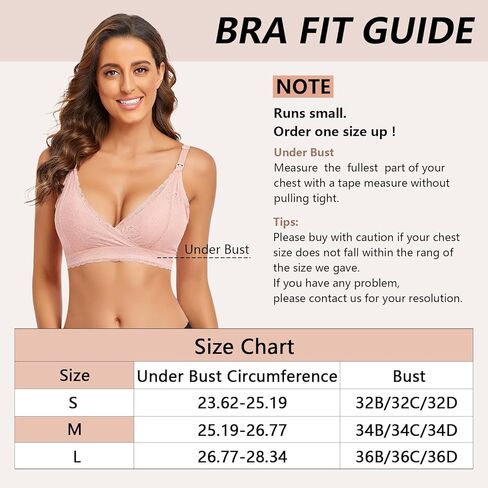 حمالات صدر للرضاعة من CuteStreet، حمالة صدر لاسلكية مبطنة من الدانتيل للرضاعة الطبيعية، حمالة صدر للأمهات ذات شكل طبيعي in Kuwait