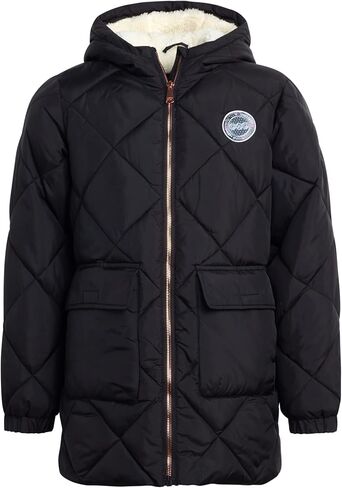 سترة شتوية محدودة للغاية للفتيات - معطف سترة منتفخ مبطن بصوف الشيربا مقاوم للماء (7-16) in Kuwait