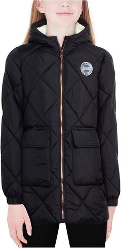 سترة شتوية محدودة للغاية للفتيات - معطف سترة منتفخ مبطن بصوف الشيربا مقاوم للماء (7-16) in Kuwait