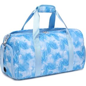 Girls Duffle Bags, Large-capacity Purple Gym Sport Bag Girls Gymnastics Overnight Bag Travel Sleepover Bags with Wet & Shoe Compartments Ballet Bag for Girls