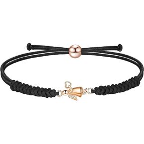 JENDEAR SHINE Rope Bracelet for Women, Adjustable Hand Braided Rope, Angel, Butterfly, Unicorn, Sunflower, Charm Bracelet, Valentine's Day Birthday Graduation Gift.