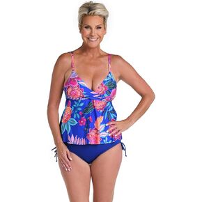 ملابس السباحة 24th & Ocean للسيدات ذات التصميم الأمامي الملتف Flyaway Tankini