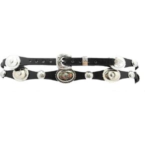 Western Hatband -Black Leather- Silver Conchos in Saudi Arabia