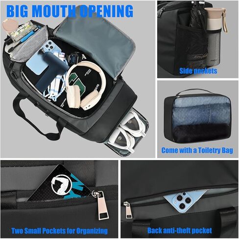 Gym Bag for Men Women, Sports Travel Duffel Bag with Shoes Compartment & Wet Pocket, Carry On Bag Weekender Overnight Crossbody Bag, Waterproof Gym Tote Bags - MIYCOO in Kuwait