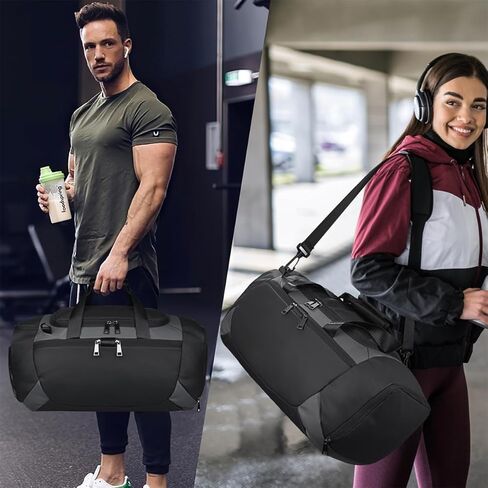 Gym Bag for Men Women, Sports Travel Duffel Bag with Shoes Compartment & Wet Pocket, Carry On Bag Weekender Overnight Crossbody Bag, Waterproof Gym Tote Bags - MIYCOO in Kuwait