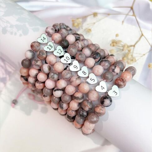 JERYAQTQ هدايا عيد ميلاد سعيد للفتيات من عمر 3-21 عامًا، سوار ساحر على شكل قلب من الحجر الطبيعي هدايا عيد ميلاد جميلة للفتيات المراهقات/الابنة/الحفيدة/ابنة الأخت in Kuwait