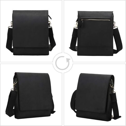 حقيبة كروس للرجال من Leathario حقيبة كتف من الجلد الطبيعي للرجال حقيبة صغيرة بتصميم ريترو للسفر والعمل in Kuwait