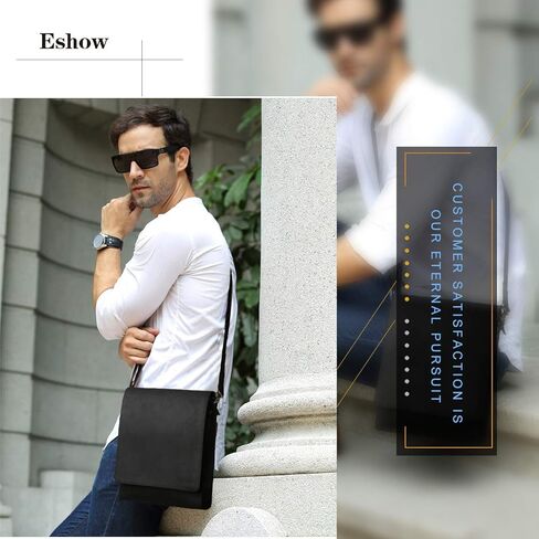 حقيبة كروس للرجال من Leathario حقيبة كتف من الجلد الطبيعي للرجال حقيبة صغيرة بتصميم ريترو للسفر والعمل in Kuwait