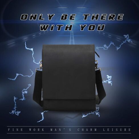 حقيبة كروس للرجال من Leathario حقيبة كتف من الجلد الطبيعي للرجال حقيبة صغيرة بتصميم ريترو للسفر والعمل in Kuwait