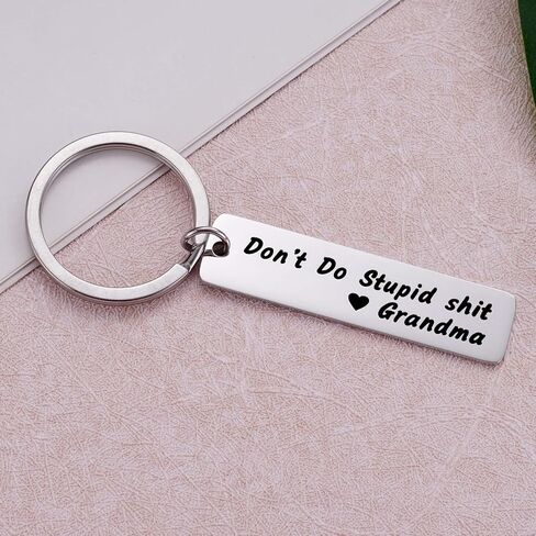 Funny Keychain Gift for Teen from Mom Dad Don't Do Stupid Shit Keychain for Kids Student Gag Gifts for Teenage Boy Girls in Kuwait