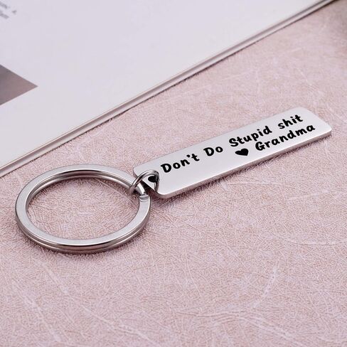 Funny Keychain Gift for Teen from Mom Dad Don't Do Stupid Shit Keychain for Kids Student Gag Gifts for Teenage Boy Girls in Kuwait